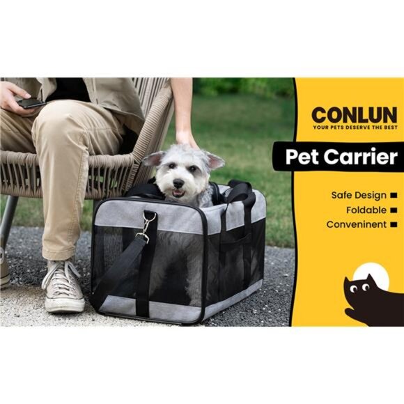 Large Cat Carrier,Foldable Pet Carrier with Soft-Sided and Safety - Picture 2 of 7